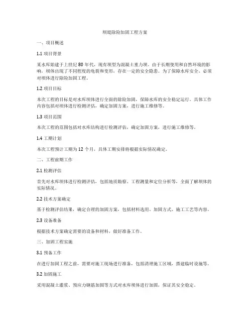 坝堤除险加固工程方案