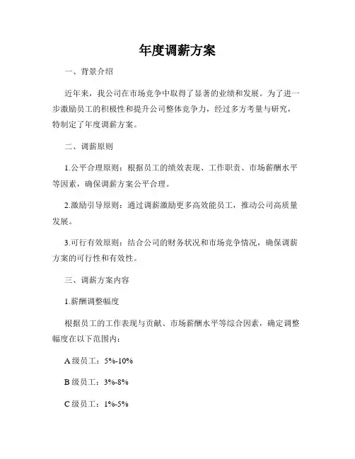年度调薪方案