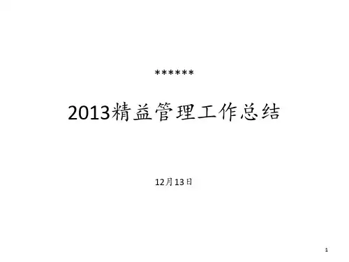 精益管理总结报告 ppt课件