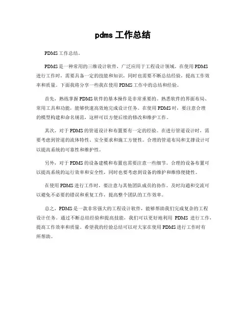 pdms工作总结