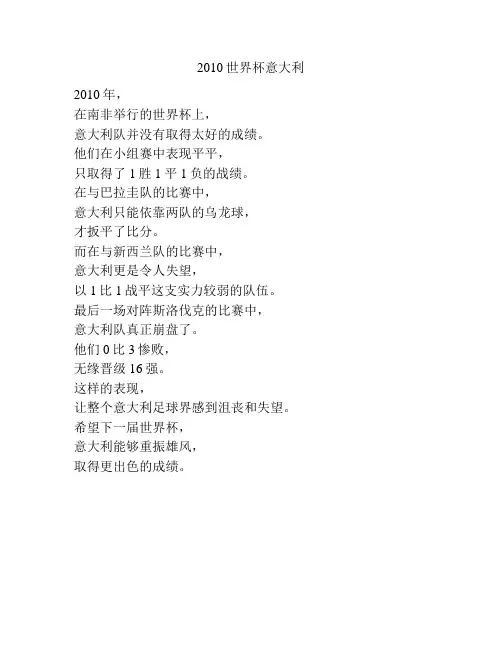 2010世界杯意大利