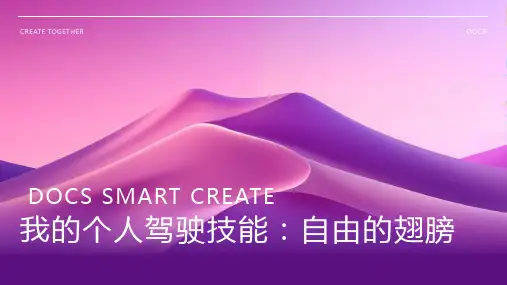 我的个人驾驶技能：自由的翅膀 - 个人驾驶技能PPT自我介绍