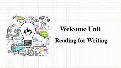 Welcome Unit 课件(29页) 2024-2025学年高一英语人教版(2019)必修第一册