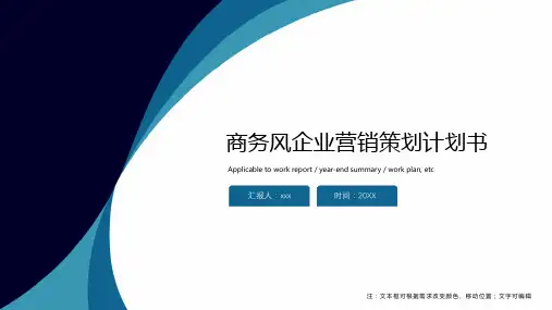 商务风企业营销策划计划书PPT模板