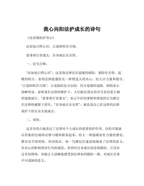 我心向阳法护成长的诗句