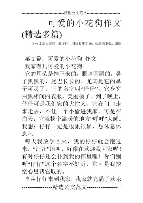 可爱的小花狗作文(精选多篇)