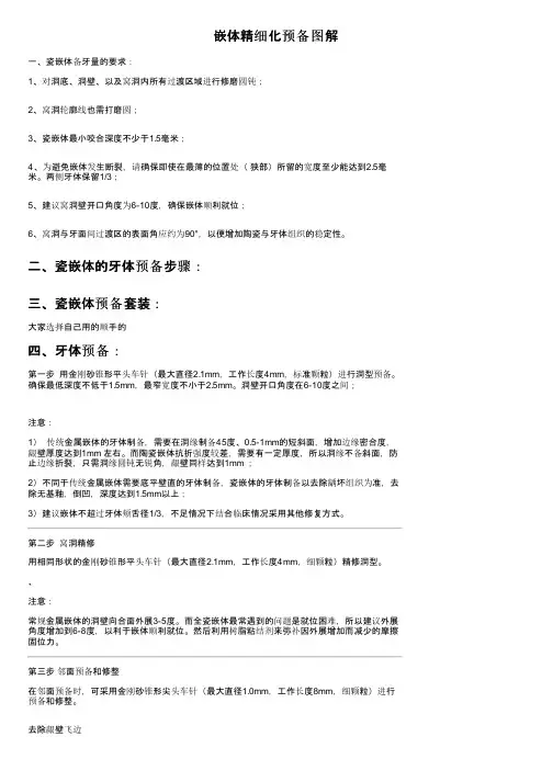 嵌体精细化预备图解