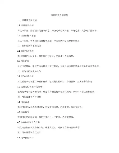 网站运营方案框架