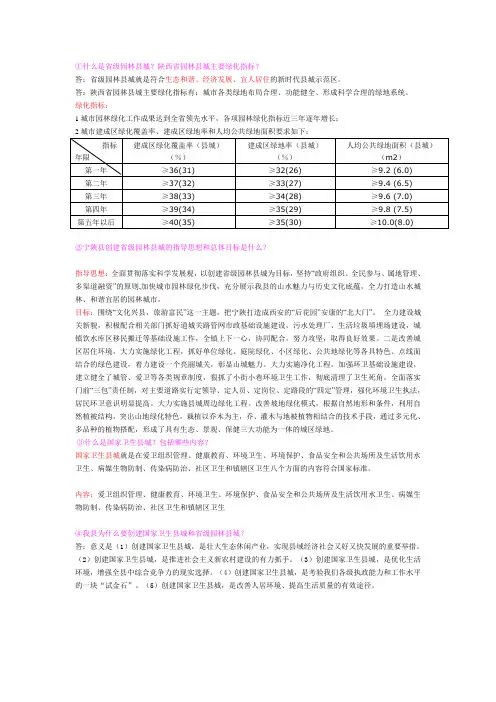 省级园林县城、卫生县知识问答