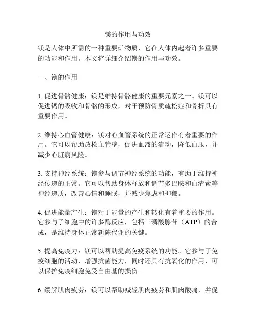 镁的作用与功效