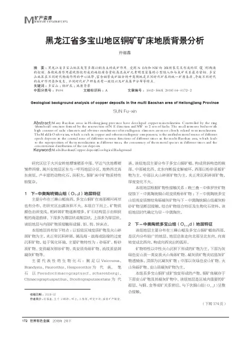 黑龙江省多宝山地区铜矿矿床地质背景分析