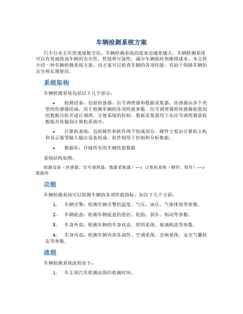 车辆检测系统方案