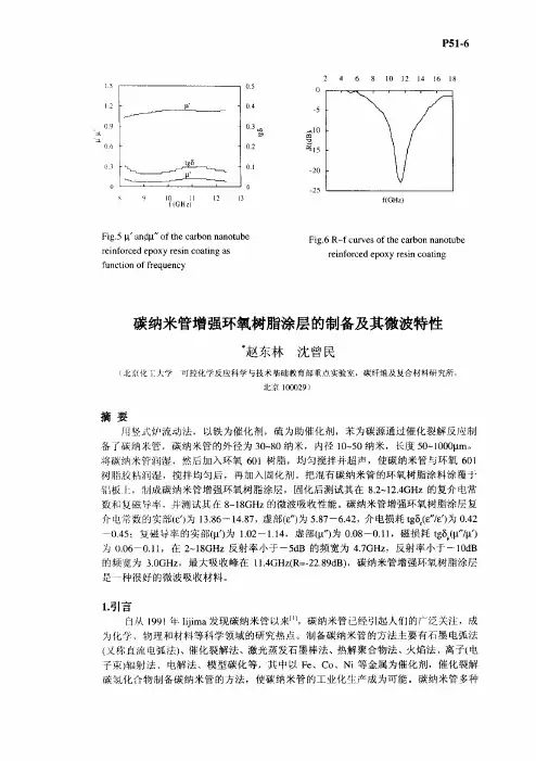 碳纳米管增强环氧树脂涂层的制备及其微波特性