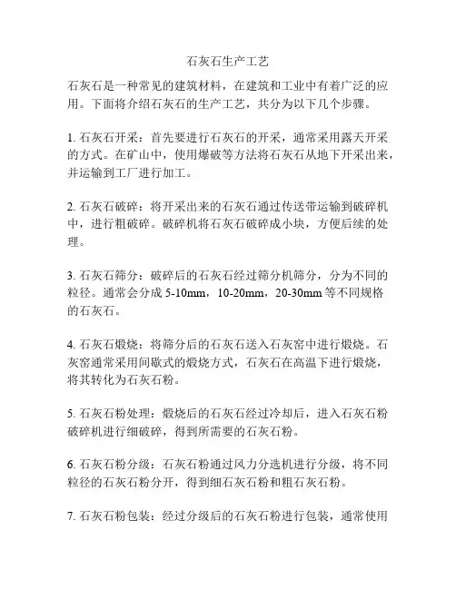 石灰石生产工艺