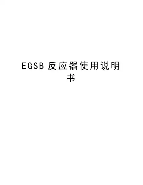 EGSB反应器使用说明书知识讲解
