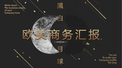 黑金风欧美商务汇报PPT模板
