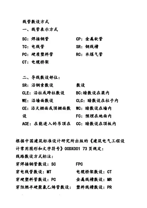 管线敷设和表示方式