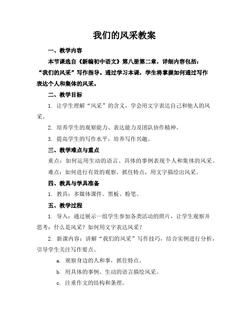 我们的风采教案
