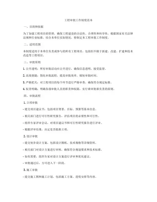 工程审批工作制度范本