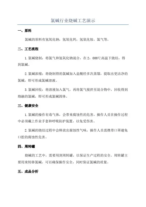 氯碱行业烧碱工艺演示