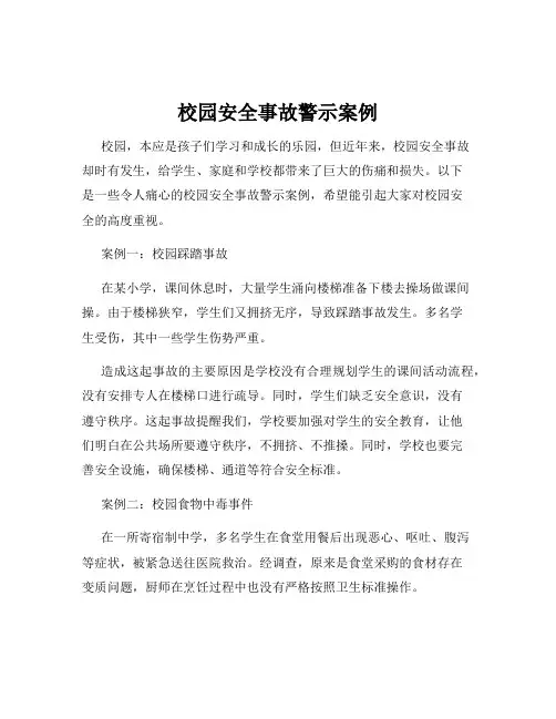 校园安全事故警示案例