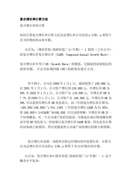 [生活]复合增长率计算方法