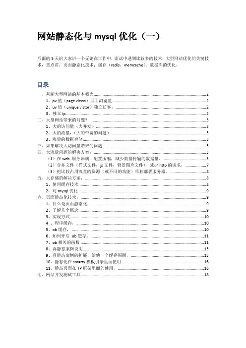 网页优化静态化技术