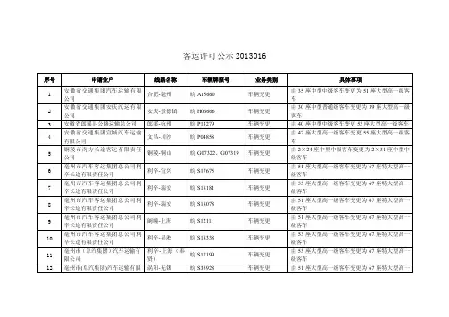 客运许可公示2013016