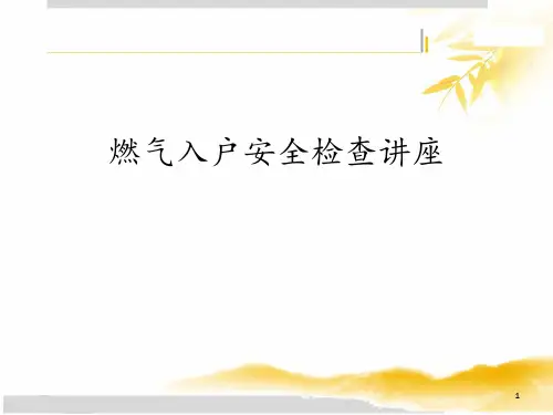居民燃气入户安全检查培训 ppt课件