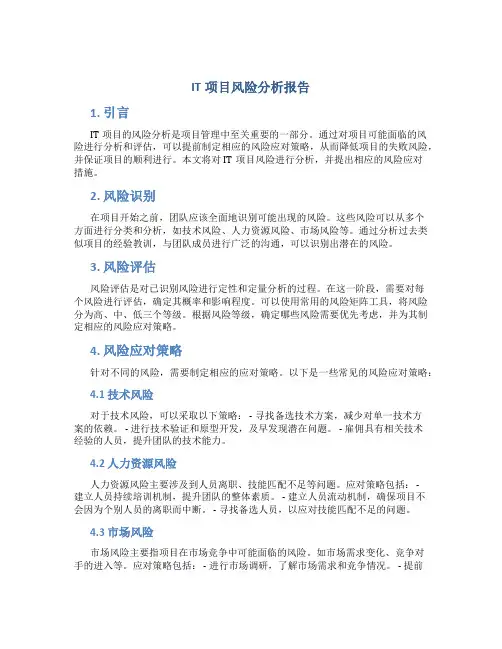it项目风险分析报告