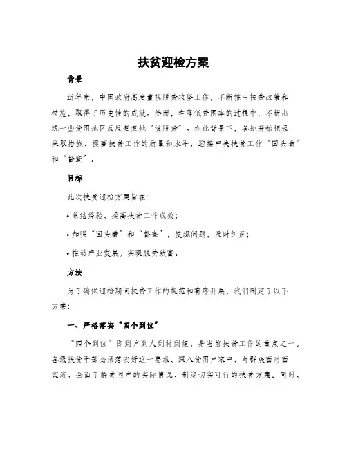 扶贫迎检方案