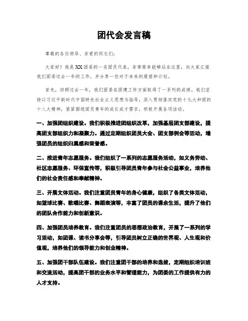 团代会发言稿
