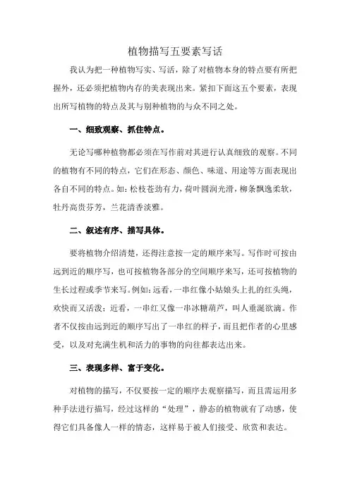 植物描写五要素写话