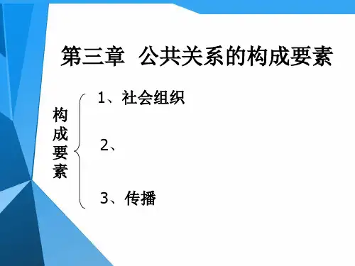 第三章 公关的构成要素(组织)PPT教学课件