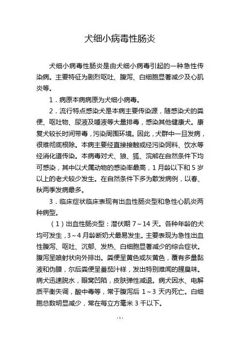 犬细小病毒性肠炎