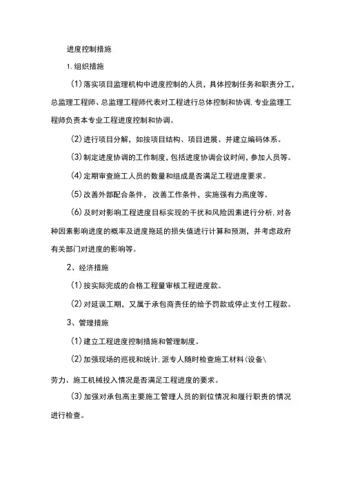 进度控制措施