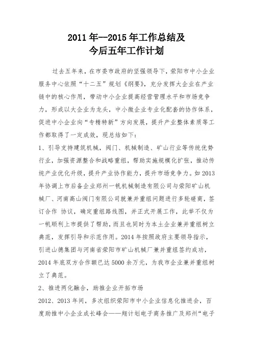 今后五年的发展思路