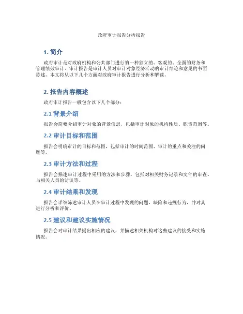 政府审计报告分析报告
