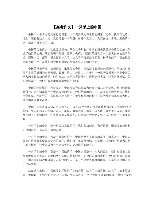 【高考作文】一只手上的中国
