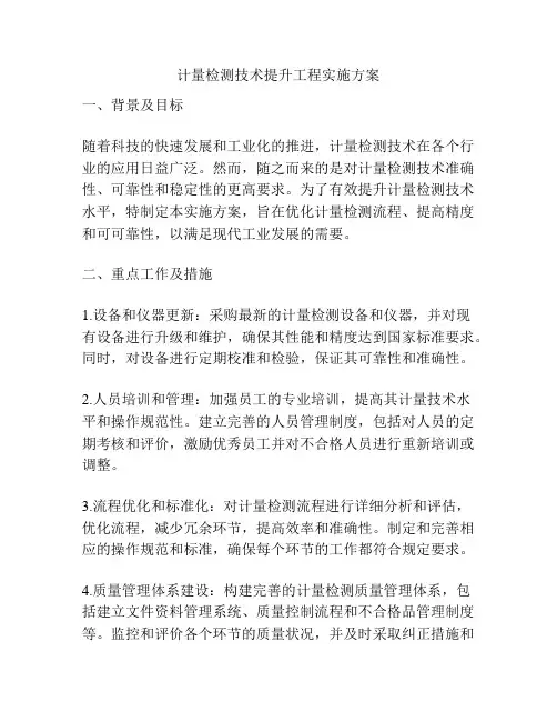 计量检测技术提升工程实施方案