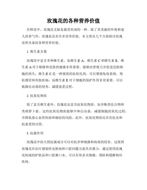 玫瑰花的各种营养价值