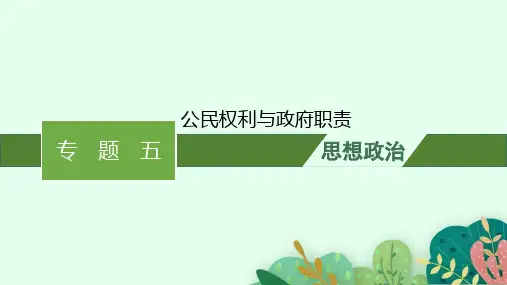 高考思想政治二轮总复习精品课件 专题五 公民权利与政府职责