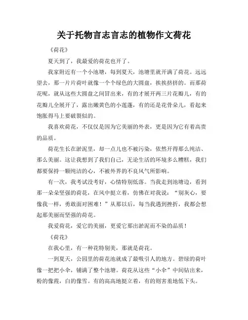 关于托物言志言志的植物作文荷花