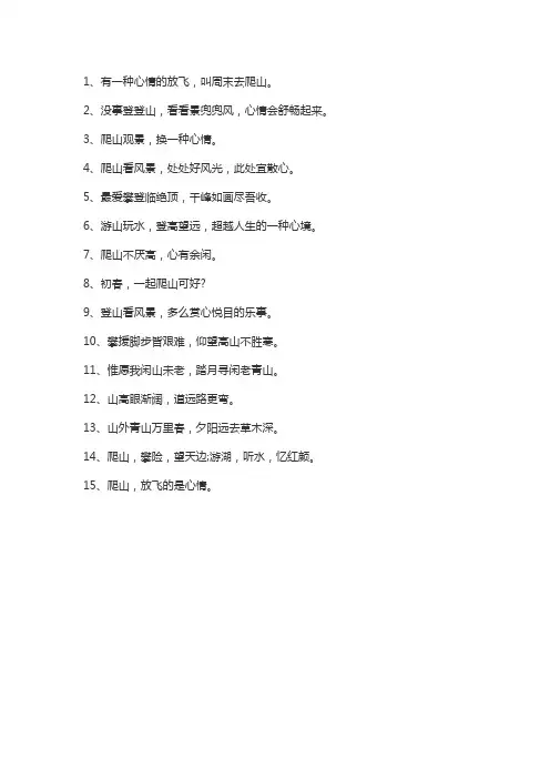 爬上高山的感悟短句