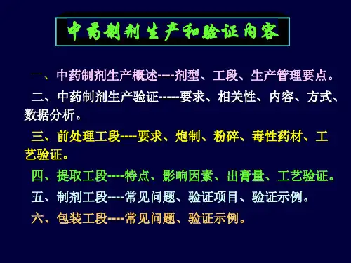 中药制剂生产和验证_PPT幻灯片