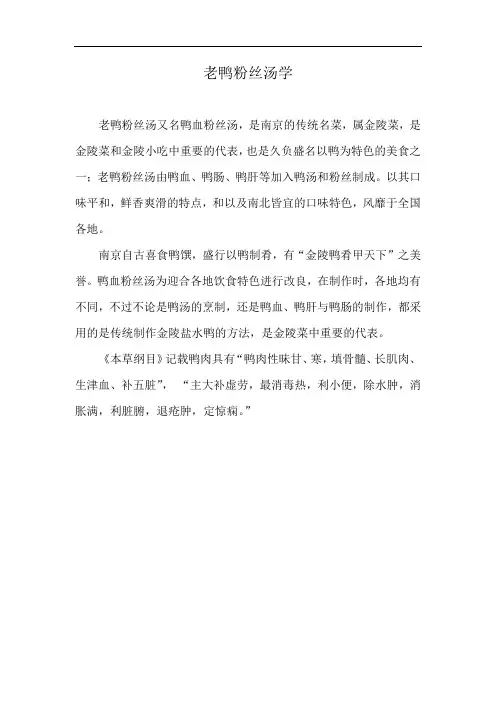 老鸭粉丝汤学