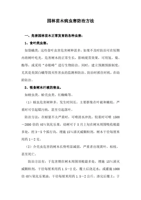 园林苗木病虫害防治方法