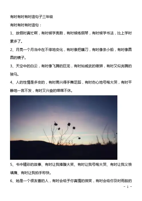 有时有时有时造句子三年级