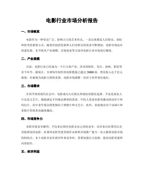 电影行业市场分析报告