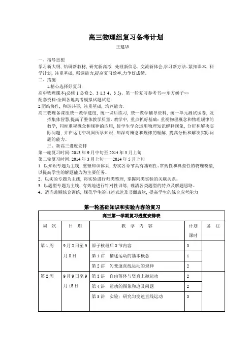 高三物理总复习计划、策略、方法指导_3